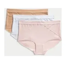 Womens Body by M&S Body DefineTM - 3er-Pack hoch geschnittene Shorts - Soft Pink, Soft Pink, 18