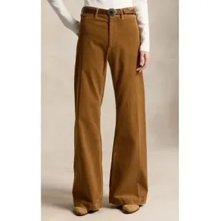 Polo Ralph Lauren für Damen. 211B17556002 Beaton-Hose aus braunem Cord (32), Lässig, Baumwolle