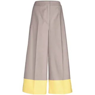 Culotte ALBA MODA "Hose Hose", Damen, Gr. 36, N-Gr, gelb (taupe, gelb), Obermaterial: 98% Baumwolle CO (CMIA). 2% Elasthan EL., Hosen Culotte