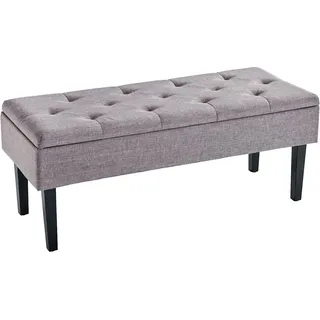 Bank, grau (hellgrau), B:109cm H:43cm T:43cm, Holz, Kunststoff, Polyester, Sitzbänke, Bank