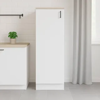 Dmora - Hochschrank 1 Tür Pianengo, Küchenschrank, Vertikales Vorratsmodul, Kompakter Vertikalschrank, 60x60 h148 cm, Weiß und Eiche