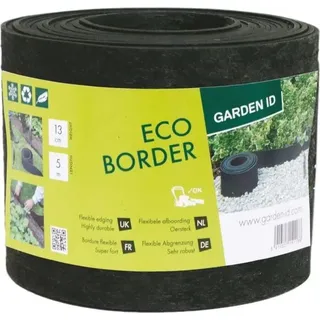 Garteneinfassung, Recyceltes Gummi, 5 m Länge, 13 cm Höhe, Flexibel, GARDEN ID Eco Border - Bunt