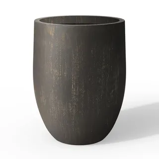 Kante 55,1 cm hoch, antiker Bronze-Pflanzgefäß, großer dekorativer Topf für den Innen- und Außenbereich, mit Ablaufloch und Gummistopfen, moderner runder Stil für Haus und Garten
