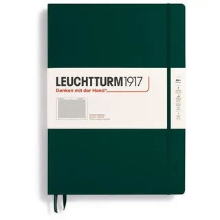 Leuchtturm1917 370266 Notizbuch Master Classic (A4+) Hardcover, 235 nummerierte Seiten, Forest Green, kariert