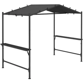 Outsunny Grillpavillon Stahl Dunkelgrau , Metall, Kunststoff , 149x230x277 cm , Sonnenschutz, Pavillons