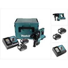 Makita, Bohrmaschine + Akkuschrauber, DHR 280 RTJ Akku Bohrhammer Brushless SDS-PLUS im Makpac + 2x 18 V- 5 Ah / 5000 mAh Akku und (Akkubetrieb)