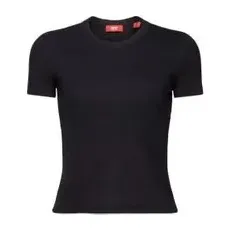 EDC T-Shirt aus geripptem Jersey BLACK L