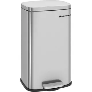 Songmics Mülleimer 30 l Silber