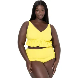 Ulla Popken Damen große Größen Übergrößen Plus Size Bikini, Struktur, Rüsche, Softcups, Träger verstellbar