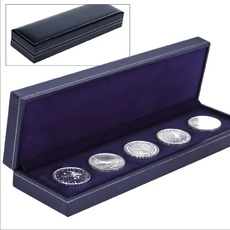Bild Münzetui dunkelblau, Münze einfach eindrücken, fertig, z.B. für 5 x 2 Euro-Münzen