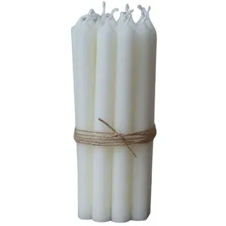 12er Pack dünne Stabkerzen H:13 cm Ø:1,2 cm div. Farben Brenndauer 2,5 Stunden Advent Weihnachten, Farbe:Creme