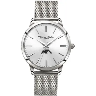 THOMAS SABO Herrenuhr Rebel Spirit Moonphase Edelstahl Milanaisearmband