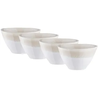 Butlers Schalen 4er-Set Atlantis 640 ml , Beige , Keramik , 16x9x16 cm , Geschirr, Schalen & Schüsseln