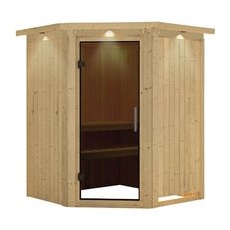 KARIBU Sauna »Tartu«, für 3 Personen, ohne Ofen - beige