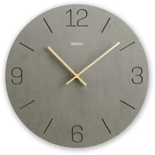 Hama Wanduhr Kreta grau 30cm eingravierte Ziffern 185881