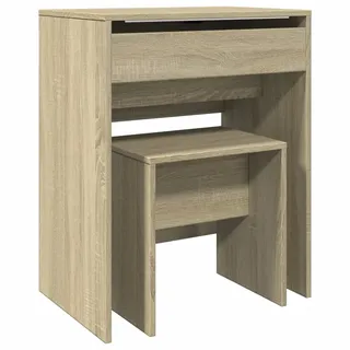vidaXL Schminktisch mit Hocker Sonoma-Eiche 60x40x113,5 cm - Braun