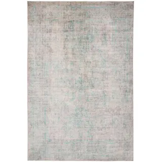 benuta Nest Vintage-Teppich Miray waschbar 160/230 cm , Grau, Türkis , Kunststoff , Vintage , Rechteckig , 160x230 cm , Oeko-Tex® Standard 100 , für Fußbodenheizung geeignet, in verschiedenen Größen erhältlich, waschbar, pflegeleicht , Teppiche und Böden, Teppiche, Vintageteppiche