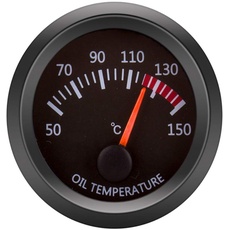 ETOPARS 52mm Automotor Kfz Zeiger Öltemperatur Messgerät Kit Temperatur Celsius Öltemperaturanzeige Weiß LED Lichtanzeige Zeigeranzeige