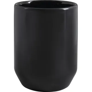 Spirella Zahnputzbecher Zahnbürstenhalter Stoneware "Jaro" 7,8 x 10,1 cm Schwarz Matt - Schwarz
