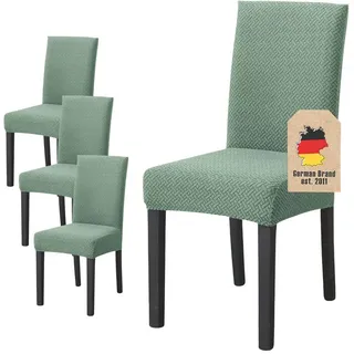 Stuhlbezug (4-tlg. Set) , Grün , Kunststoff , 1x38 cm , Heimtextilien, Bezüge, Stuhlhussen