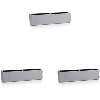Lechuza BALCONERA Stone 80 steingrau 15660, 79x19x19 cm (Packung mit 3)