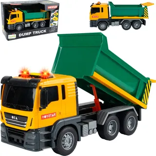 Malplay Kippwagen Auto LKW Spielzeug Licht Sound mobiler Sattelauflieger ab 3 Jahren Geschenk