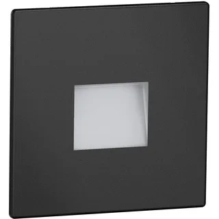 ledscom.de LED Treppenlicht/Wandeinbauleuchte FOW für innen und außen, Downlight, eckig, schwarz, 85 x 85mm, kaltweiß