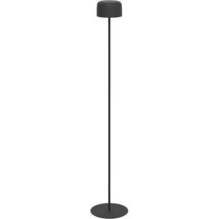 EGLO Solar Stehlampe Roccanova, Akku Standleuchte für Innen und Außen, Wohnzimmer Lampe Touch dimmbar in 3 Stufen, Solarlampe aus Stahl in Schwarz, warmweiß, IP44