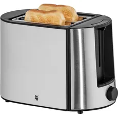 WMF Bueno Pro Doppelschlitz Toaster 2 Scheiben mit Brötchenaufsatz, Edelstahl matt, Toaster, Schwarz, Silber