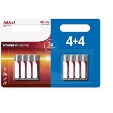 AAA/LR03 Alkaline Batterie 1,5 V, 4 + 4 Stück, für Geräte mit hohem Stromverbrauch