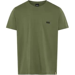 T-Shirt BOSS, Damen, Gr. XXL, open grün 350, Jersey, Obermaterial: 100% Baumwolle, regular fit normal, Rundhals, abgesteppte Kante, Shirts T-Shirt, Rundhals, Jersey, kleines Logo, regular fit