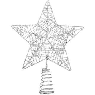 TK Gruppe Timo Klingler Baumspitze Stern Silber - Christbaumspitze Baumspitze Spitze Aufstecker für Tannenbaum Tannenbaumspitze Weihnachtsbaum Weihnachten