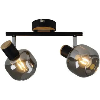 NÄVE Strahler Fumoso, E14 1 Stk. Warmweiß Smoking Glass (dunkel getönt), Metall/Schwarz, schwenkbar, 2-flammig, schwarz