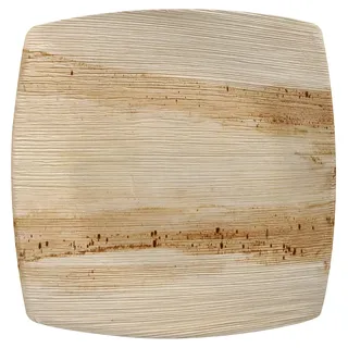 Papstar 25 Teller, Palmblatt "pure" 26 cm x 26 cm natur "QUADRATO"