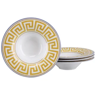 Creatable Pastatellerset , Weiß, Honig , Keramik , 4-teilig , rund , stapelbar , Geschirr, Teller, Teller-Sets