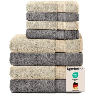 Komfortec Handtuchset 4-tlg. anthrazit/beige