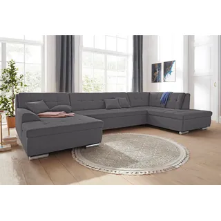 DOMO collection Wohnlandschaft Mikrofaser 3-Sitzer Schwarz