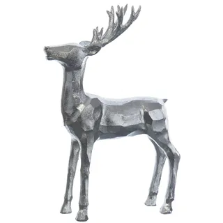 Brandsseller Dekofigur Hirsch ca. 25x18x6 cm Rentier Skulptur Dekoration Weihnachten Winter Silber