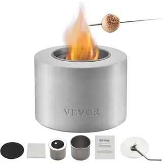 Vevor Feuerstelle, Φ127x108mm, Tischkamin, Dekoration für drinnen & draußen, Feuerschale für Reinigungsalkohol, Smores-Maker, für Terrasse & Balkon