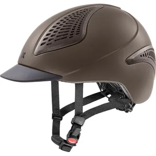 uvex Exxential III Reithelm – Sicherheit & Komfort – Leichtes Inmould-Design – Ponytail Cut – Mocca mat M-L