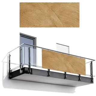 MuchoWow Balkon-Sichtschutz Struktur - Natur - Kunst - Rattan , Kunststoff , Rechteckig , 300x130 cm , Sonnenschutz, Sichtschutz