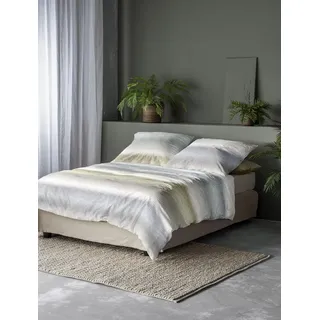 IRISETTE Bettwäsche Wave 135 x 200 cm Satin Blau, Grün Petrol