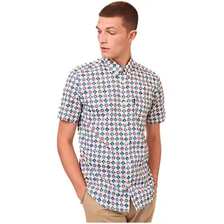 Ben Sherman Distressed Retro Print Kurzarmhemd - Multicolor - XL