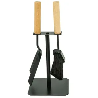 Valo Kaminbesteck Trondheim 2-teilig Metall 16 x 16 x 35 cm Schwarz