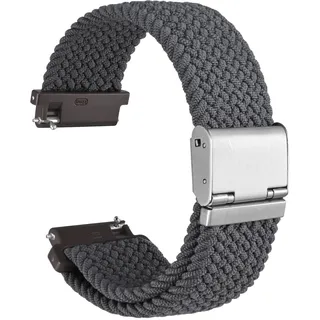 WOCCI 18mm Gewebtes Nylon Uhrenarmband für Damen und Herren, Schnellverschluss, Verstellbare Silberne Schnalle (Grau)