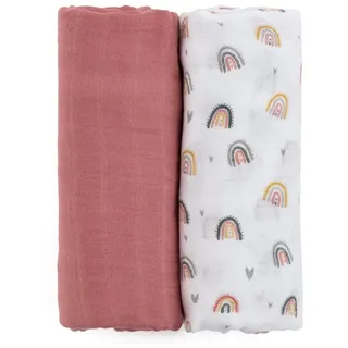 Petite&Mars Misty Stoffwindeln Rose Rainbows 120 x 120 cm 2 St.