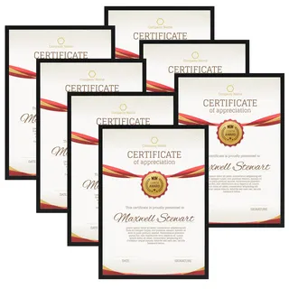 Giftgarden 7er-Set Bilderrahmen A3 Schwarz - Klassisches Schwarzer Fotorahmen 29,7x42 - Nur für Wandmontage, für Wohnzimmer, Flur oder Büro