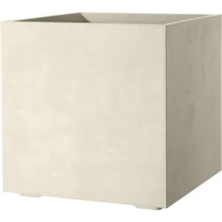 Deroma Pflanzkübel Cubo Millennium mit Rollen 49 cm x 49 cm x 49 cm Perlweiß