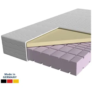 AM Qualitätsmatratzen | Premium Visco-Matratze 200x200 cm | H3 | Kaltschaummatratze mit 4 cm Visco-Auflage | 23 cm Höhe | Germany | 200 x 200 cm - Weiß