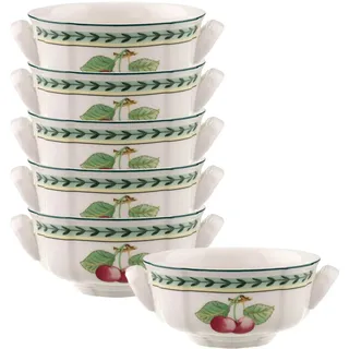 Tasse VILLEROY & BOCH "Suppentassen French Garden Fleurence 240 ml 6er Set bunt", bunt, 6 tlg., Porzellan, Trinkgefäße, Tasse